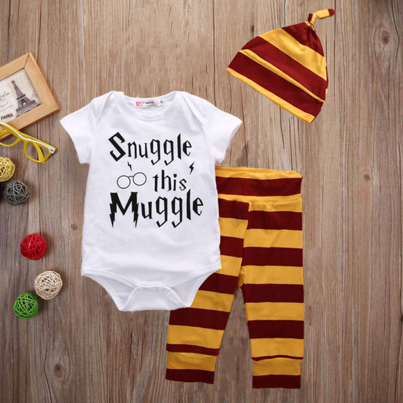 Other - Snuggle This Muggle Bodysuit Pants Hat Outfit Set